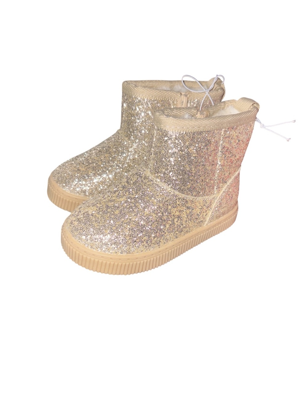 Cat & Jack Girls' Glitter Pull-On Boots - Gold